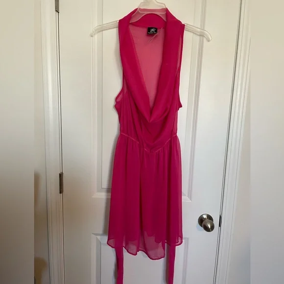 Double Zero pink scoop neck sheer dress - Picture 2 of 3